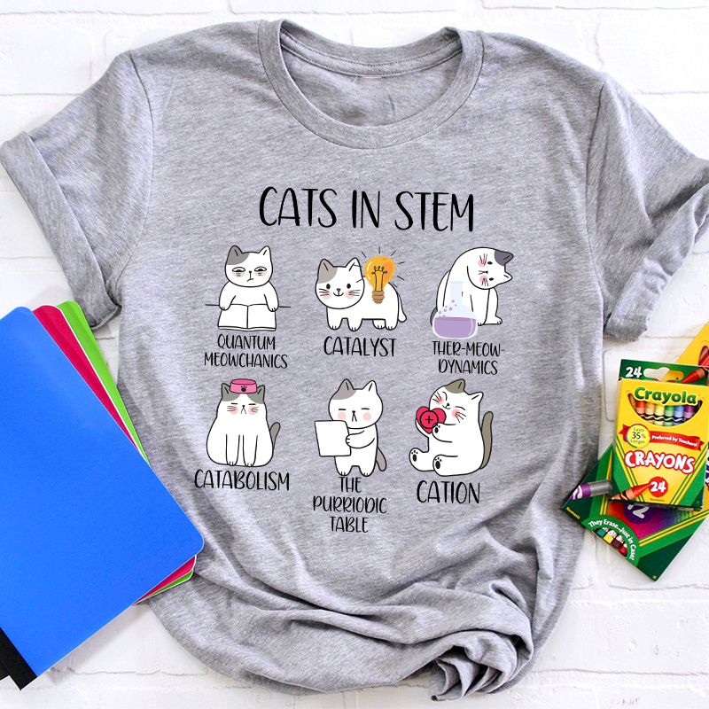 Cats In Stem Teacher T-Shirt