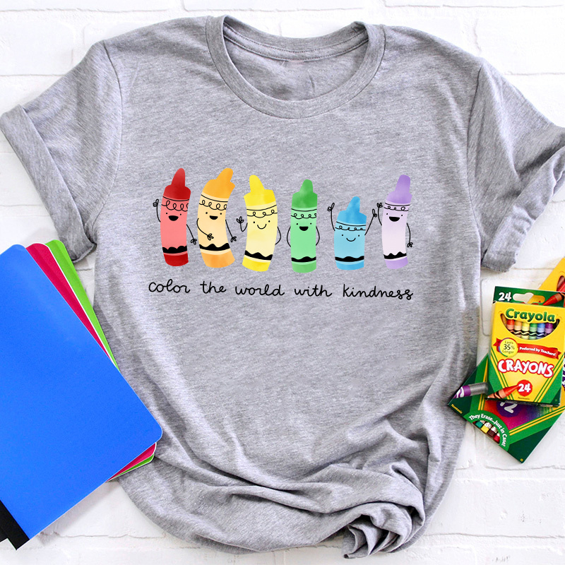 Color The World With Kindness Teacher T-Shirt