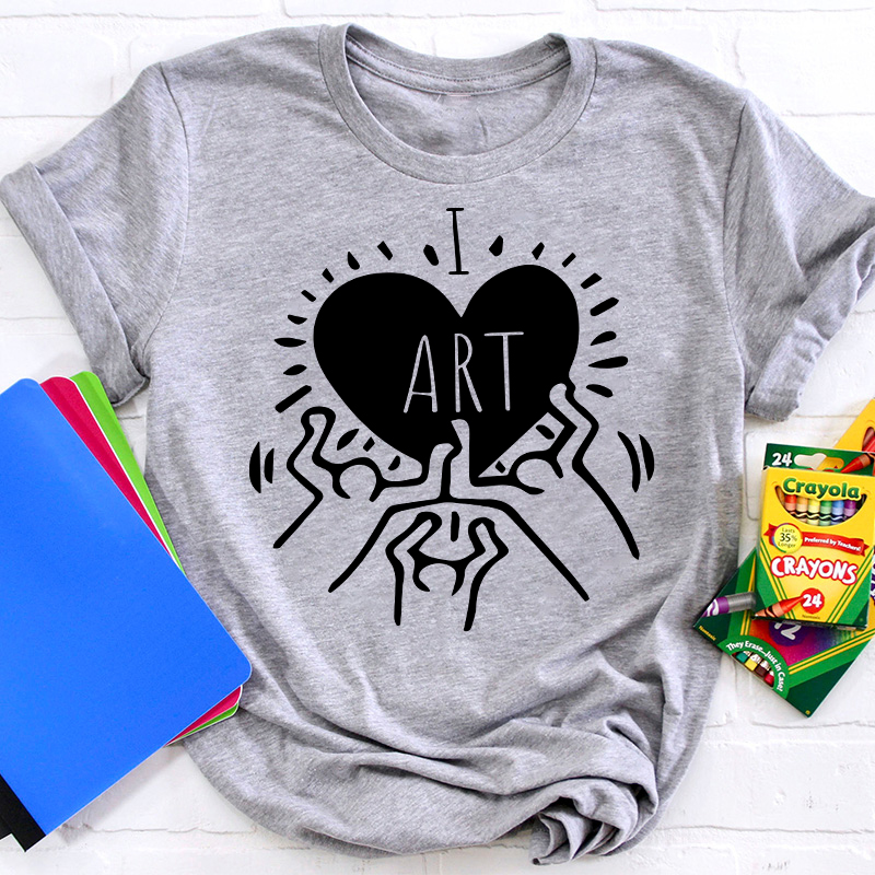 Art Heart I Love Art Teacher T-Shirt