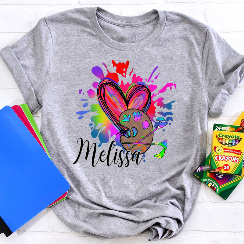Personalized Colorful Art Teacher T-Shirt