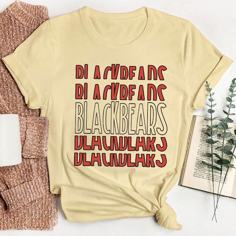 Personalized Name Retro Stacked Teacher T-Shirt