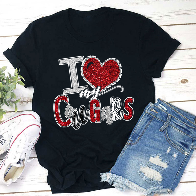 Personalized I Love My Team Team Spirit Teacher T-Shirt