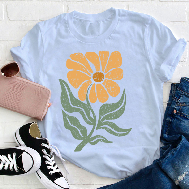 Boho Daisy Flower Teacher T-Shirt