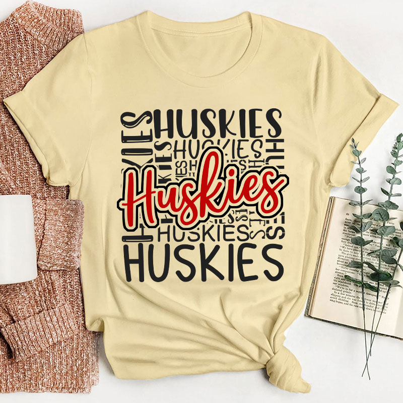 Personalized Word Typography Square Fill Teacher T-Shirt