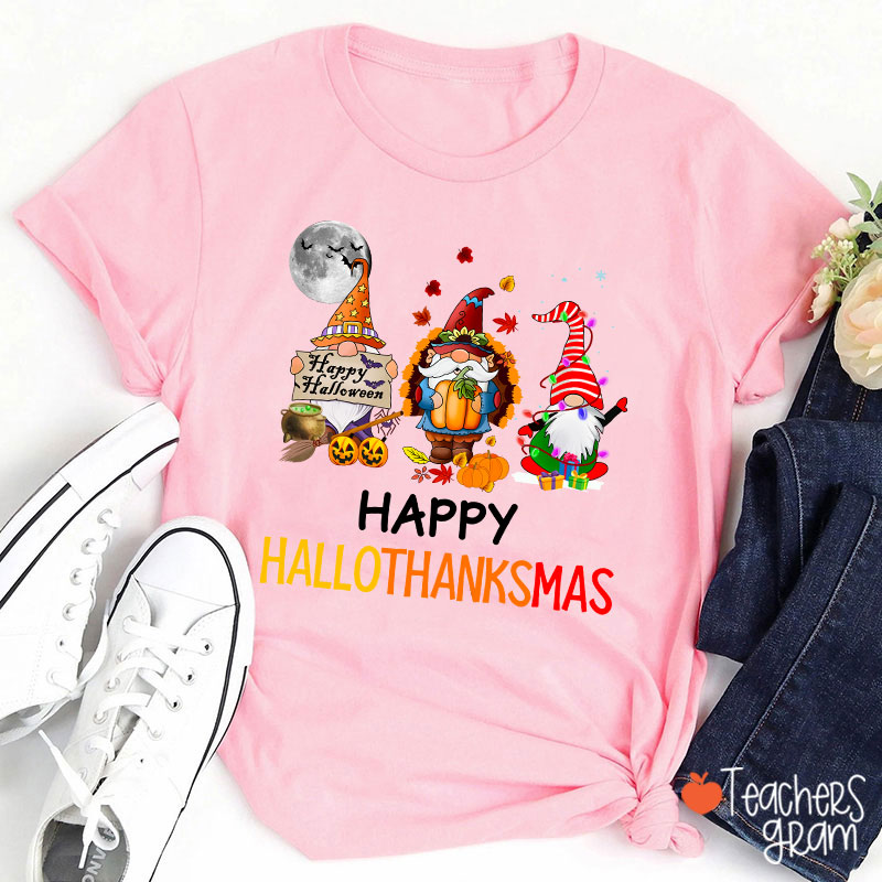 Happy Hallothanksmas Teacher T-Shirt
