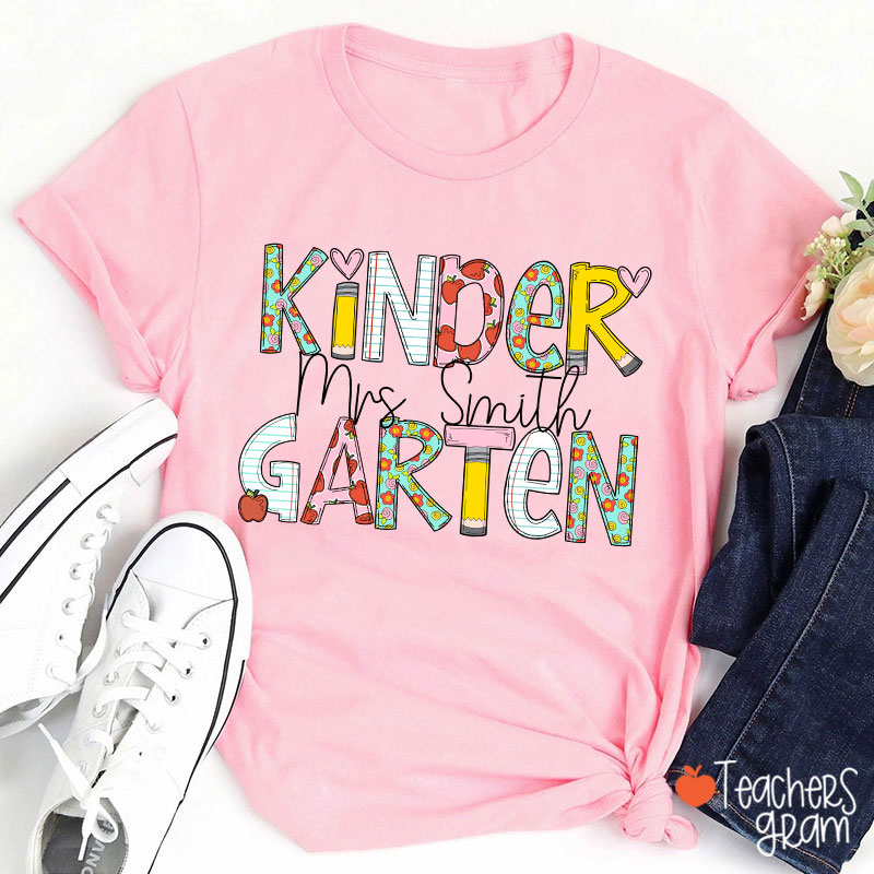 Personalized Natural Flowers Grade Teacher T-Shirt