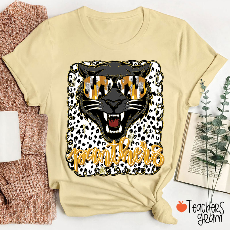 Personalized Mascot Preppy Coquette Polka Dot Teacher T-Shirt