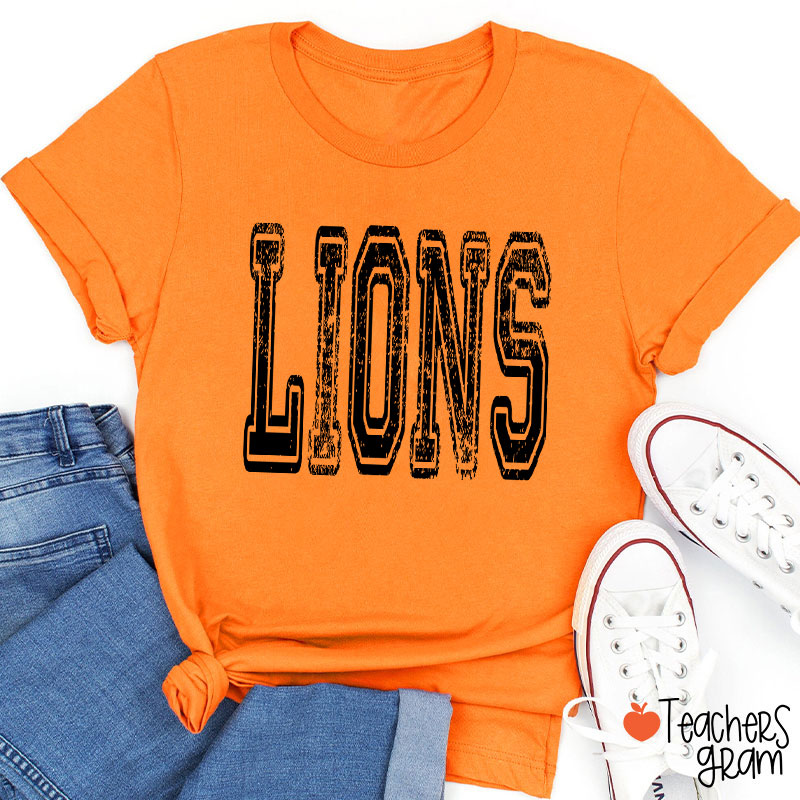 Personalized Mascot Washed And Distressed School Spirit Teacher T-Shirt