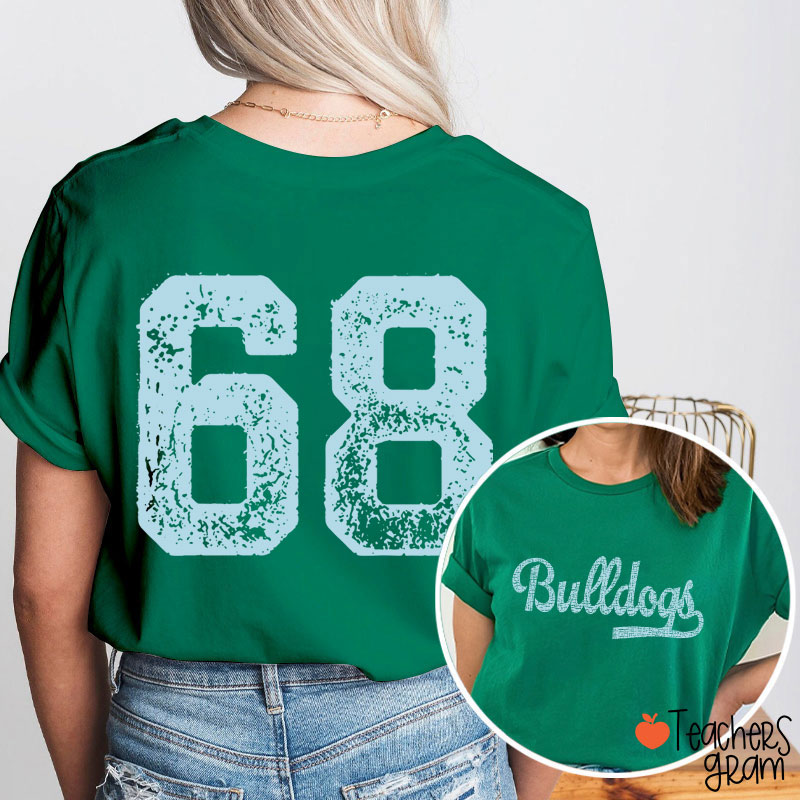 Personalized Mascot Comfort Colors Distressed Teacher Two Sided T-Shirt