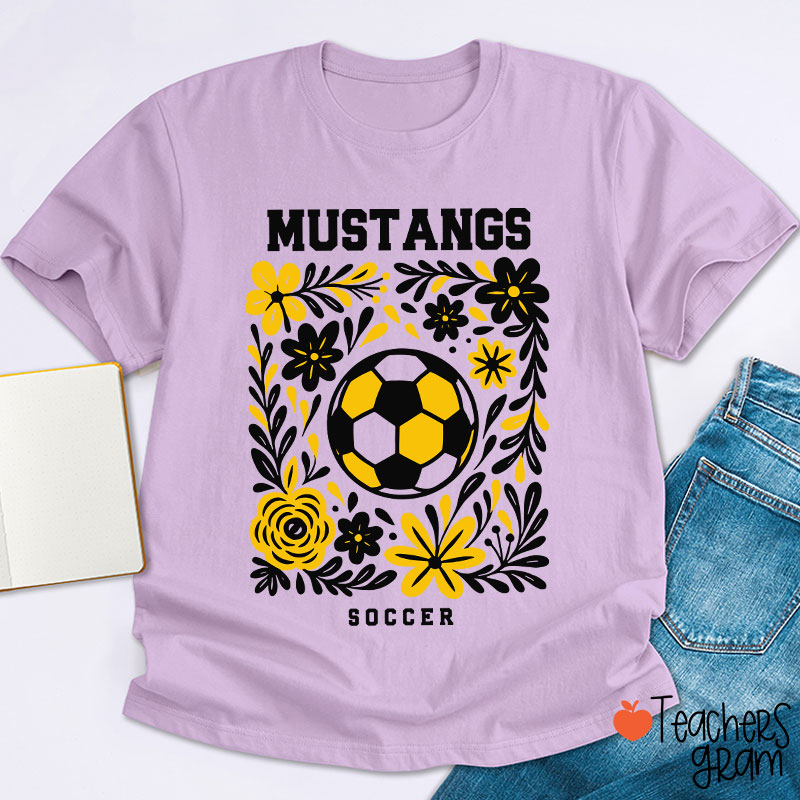 Personalized Mascot And Sport Flowers Teacher T-Shirt