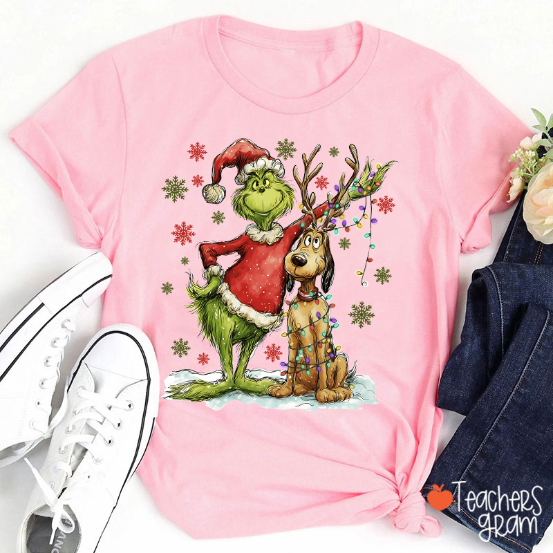 Green Guy And Dog Teacher T-Shirt