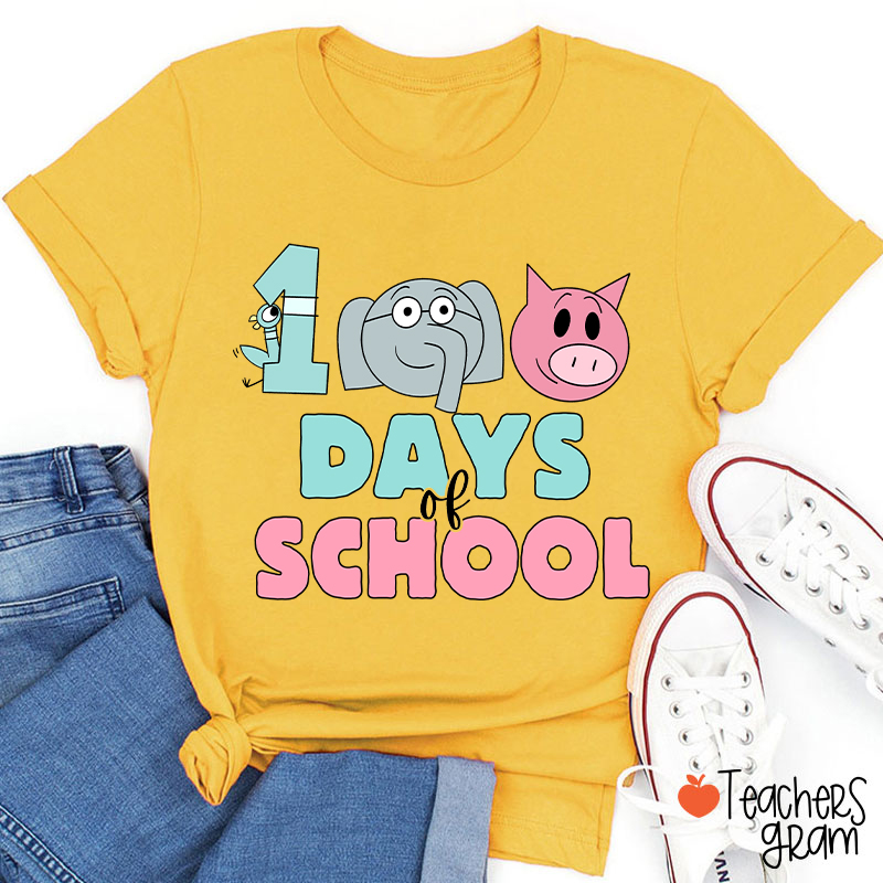 100 Days Of School Children's Books Teacher T-Shirt