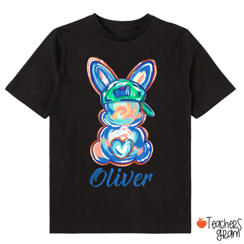 Personalized Name Watercolor Bunny Easter Class T-Shirt