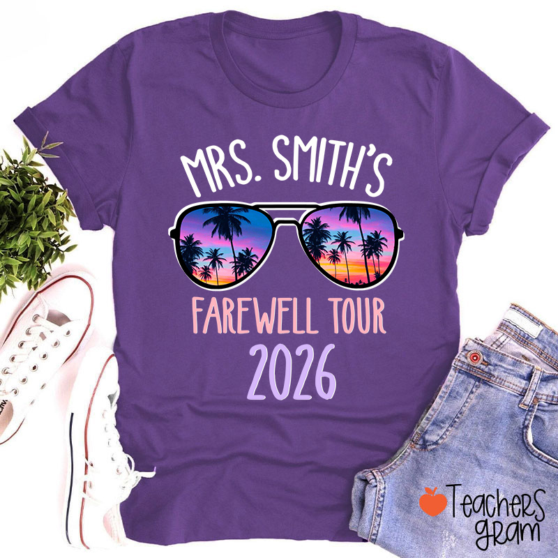 Personalized Name And Year Farewell Tour Retirement Teacher T-Shirt