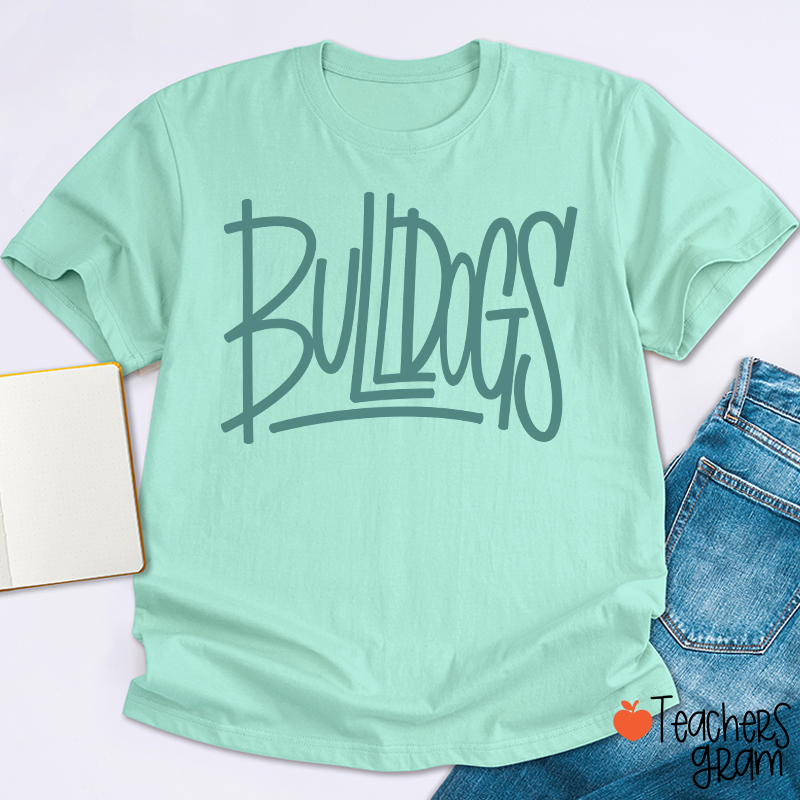 Personalized Mascot Simple Script Teacher T-Shirt