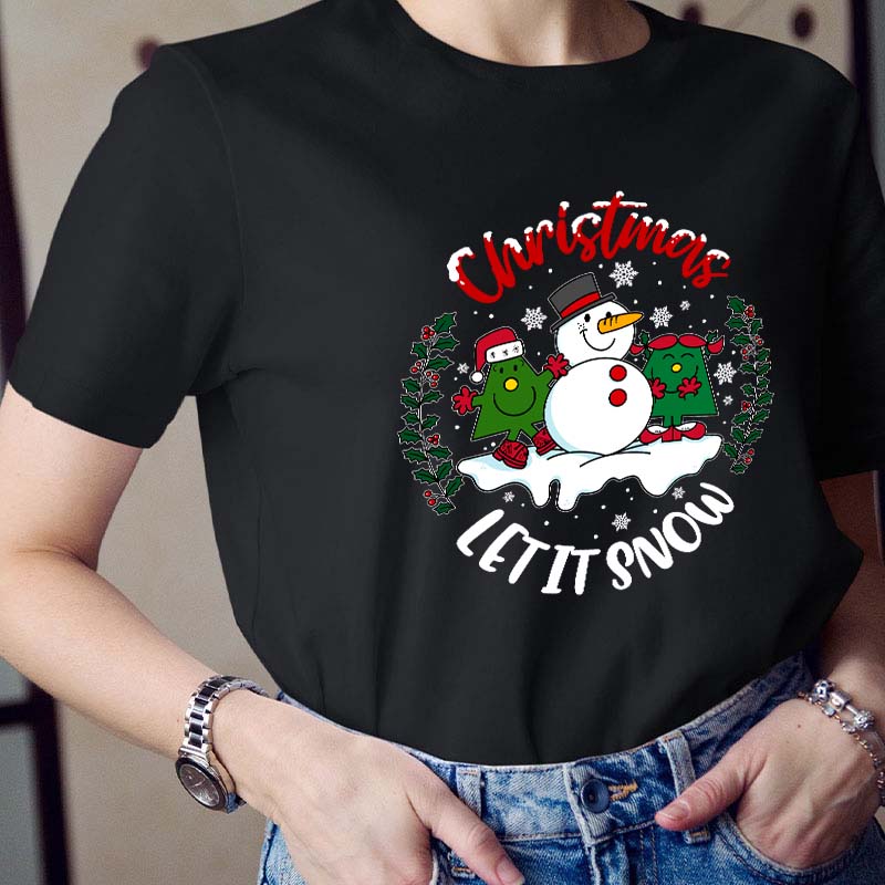 Christmas Let It Snow Teacher T-Shirt