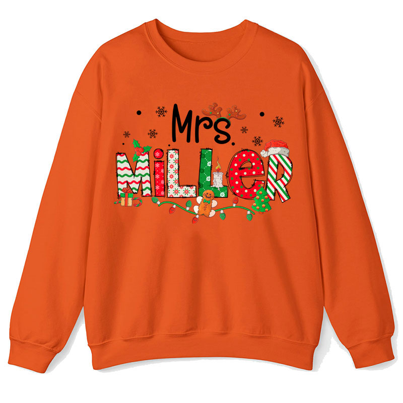 Personalized Teacher Name Christmas Teacher Sweatshirt