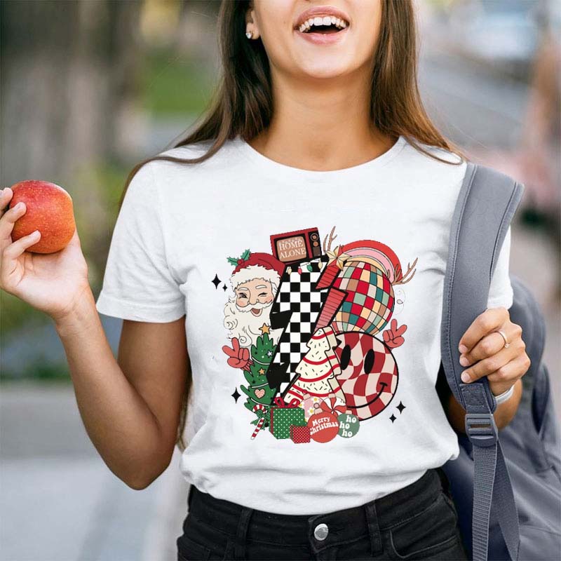 Retro Christmas Teacher T-Shirt