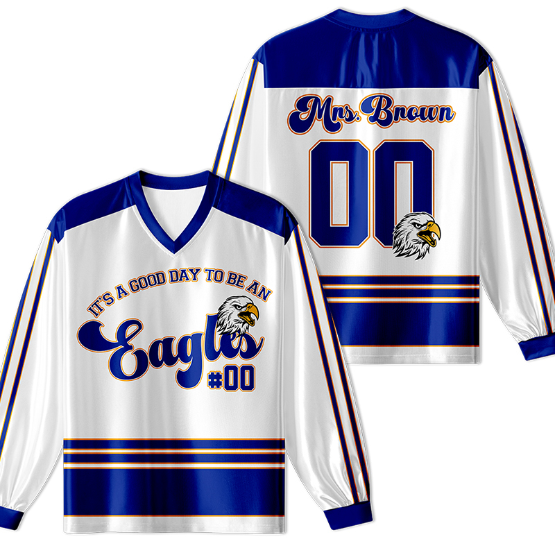 Personalized Mascot And Number It's A Good Day Teacher Long Sleeve Jersey