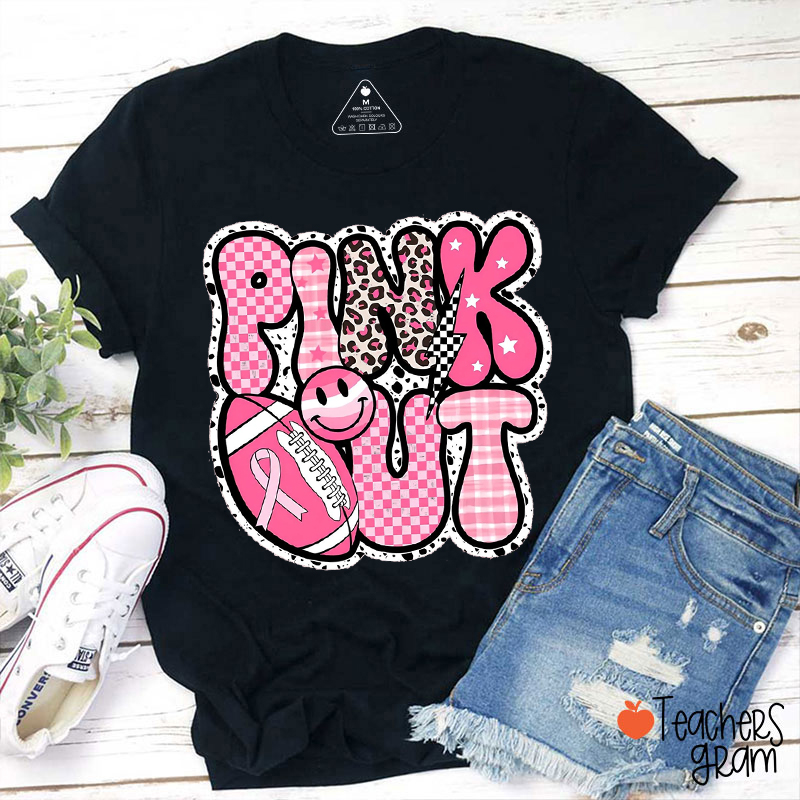 Personalized Sport Pink Out Teacher T-Shirt