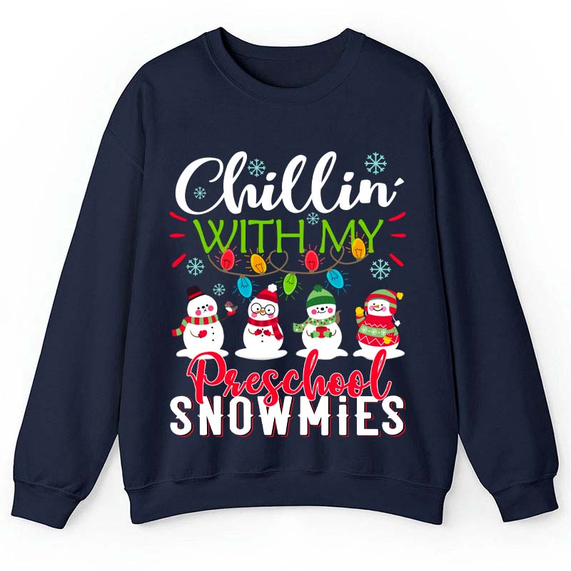 Personalized Chillin With My Snowmies Teacher Sweatshirt