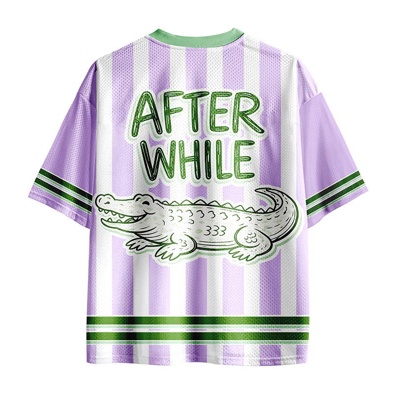 After While Crocodile Girly Preppy Boutique Teacher Mesh Jersey