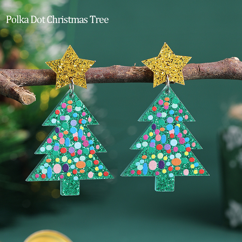 Christmas Tree Teacher Acrylic Earrings
