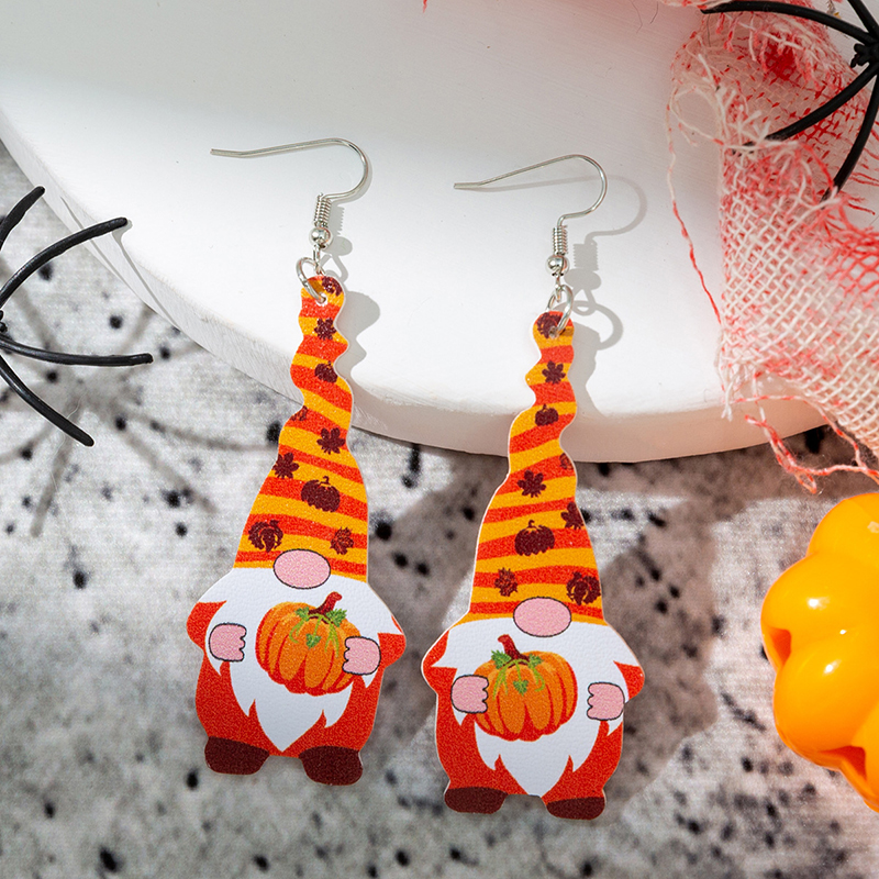 Halloween Thanksgiving Dwarf Leather Earrings