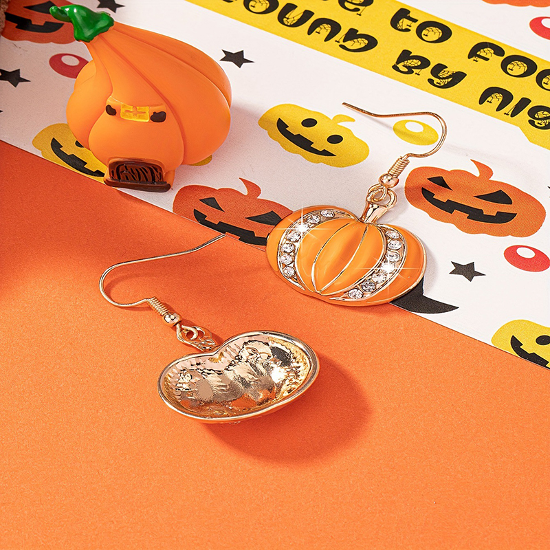 Diamond Pumpkin Teacher Metal Earrings