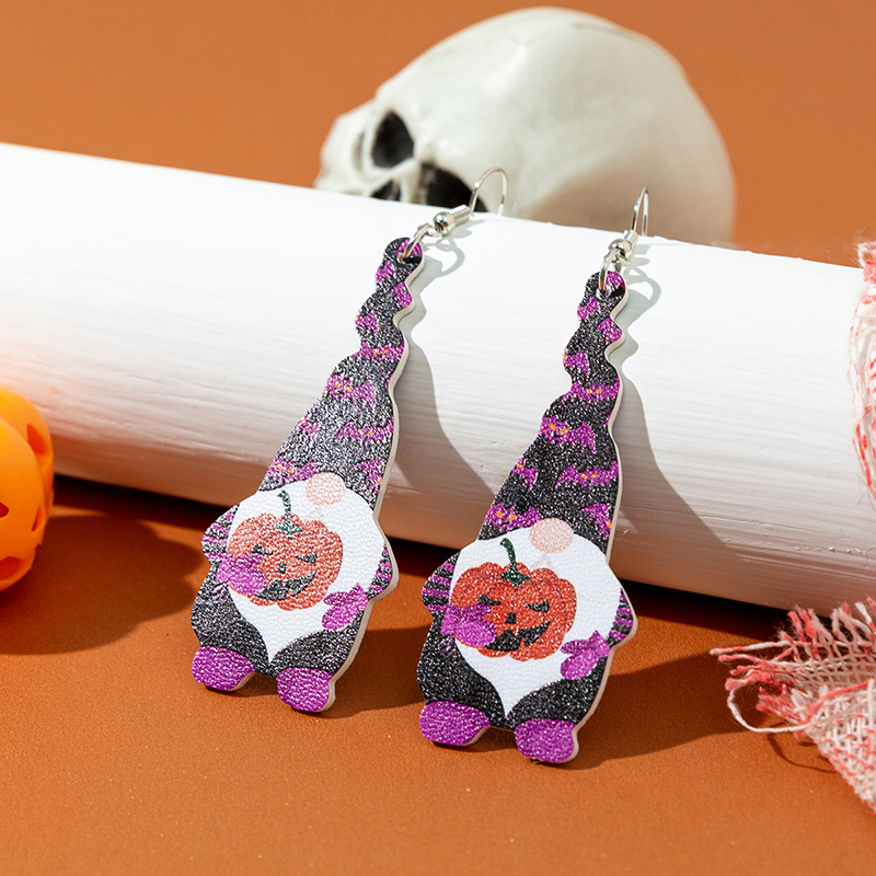 Halloween Thanksgiving Dwarf Leather Earrings