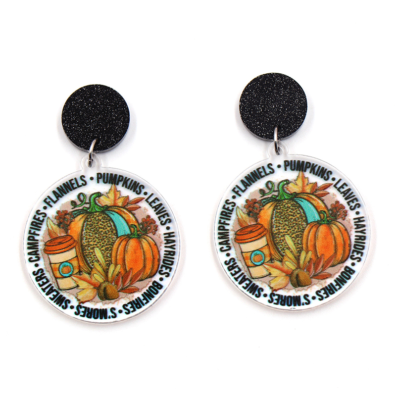 Pumpkin Leaf Acrylic Earrings
