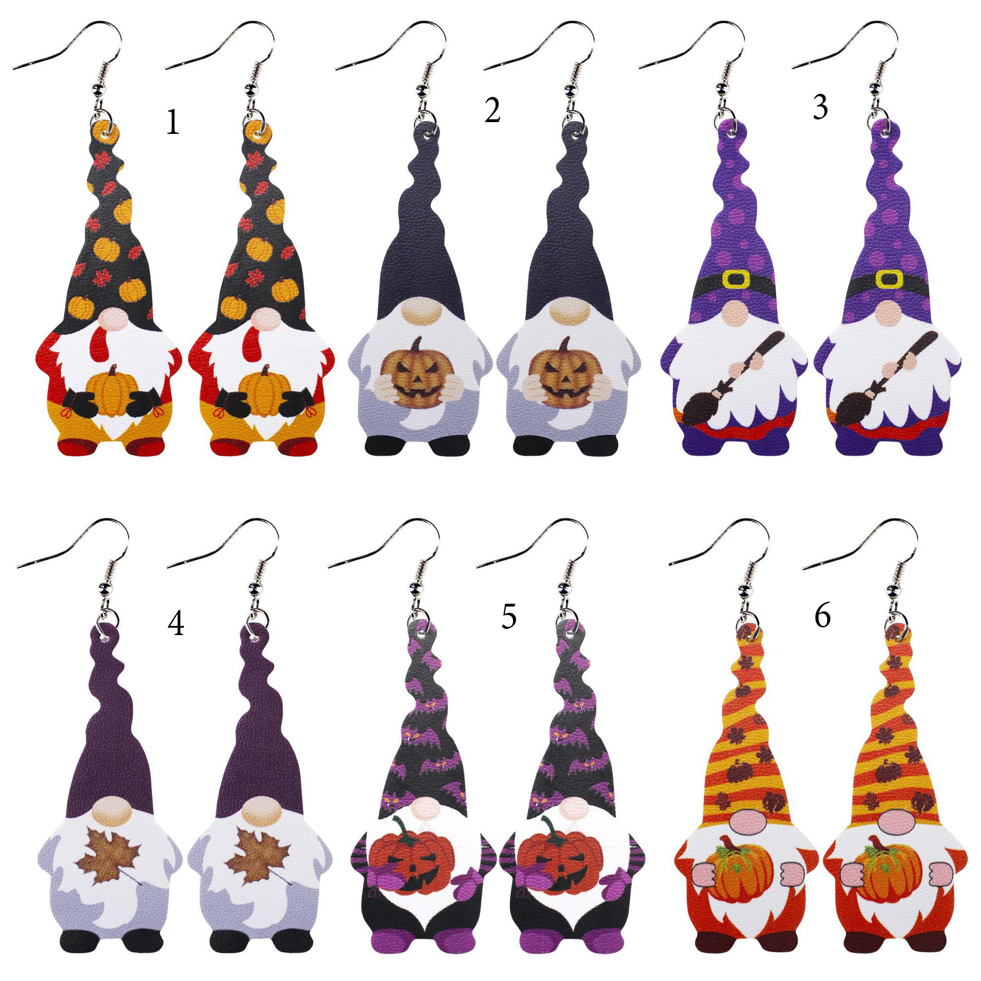 Halloween Thanksgiving Dwarf Leather Earrings