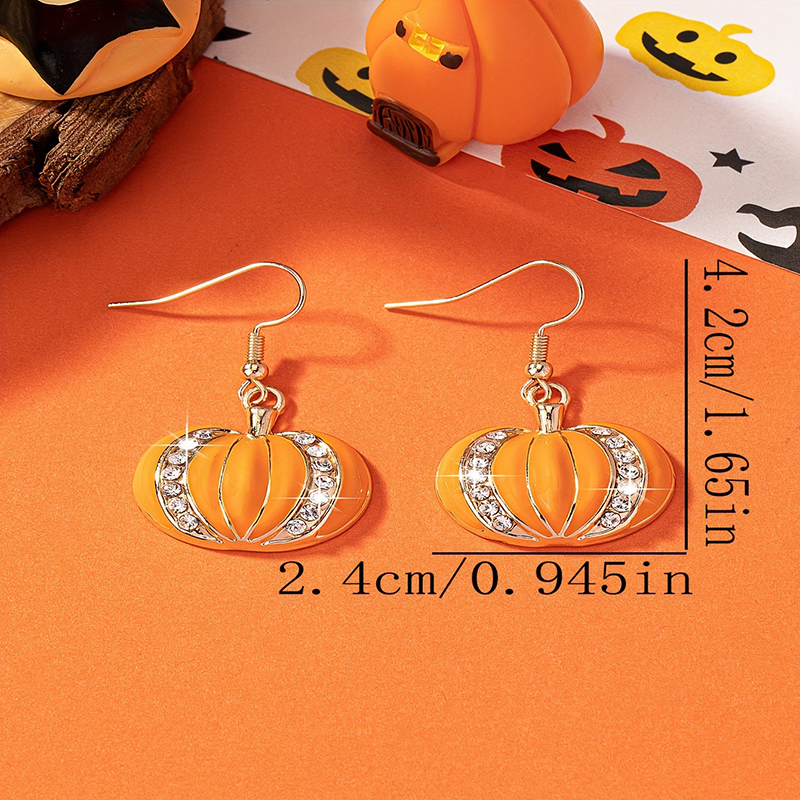 Diamond Pumpkin Teacher Metal Earrings