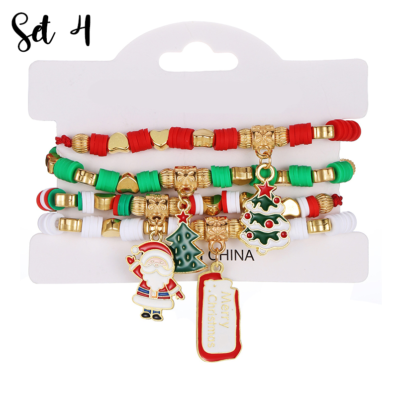 Christmas Santa Claus Snowman Metal Bracelet