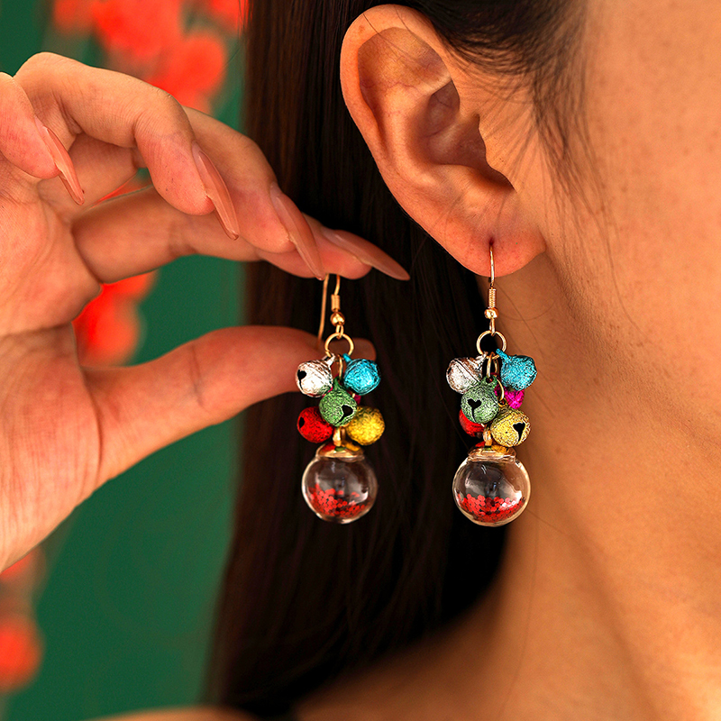 Colorful Bell Teacher Metal Earrings