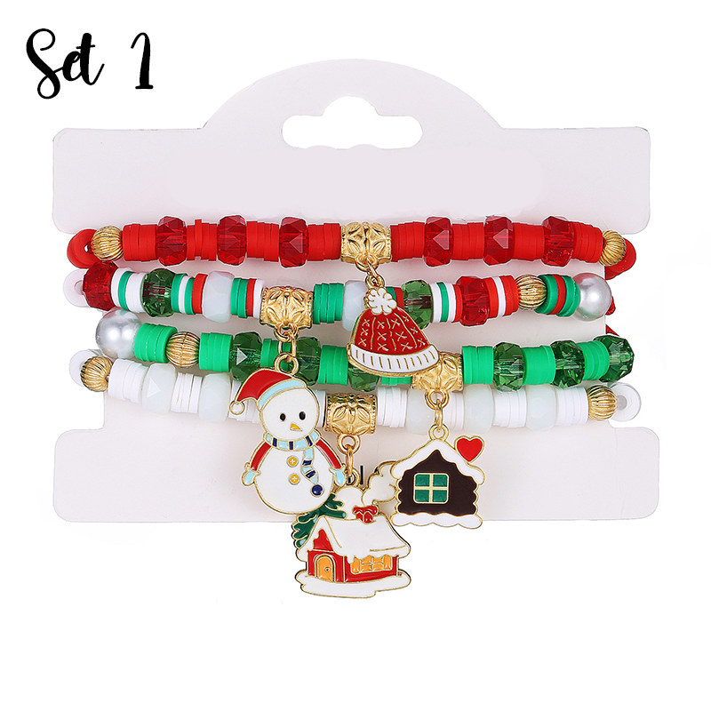 Christmas Santa Claus Snowman Metal Bracelet