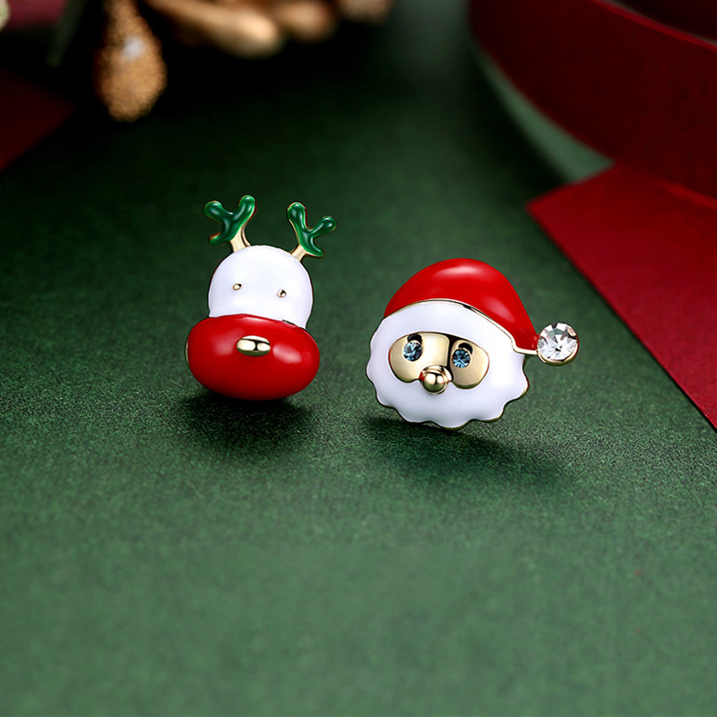 Santa Claus Reindeer Teacher Metal Earrings