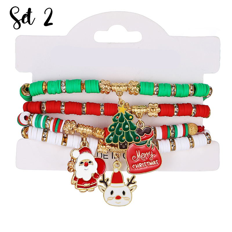 Christmas Santa Claus Snowman Metal Bracelet