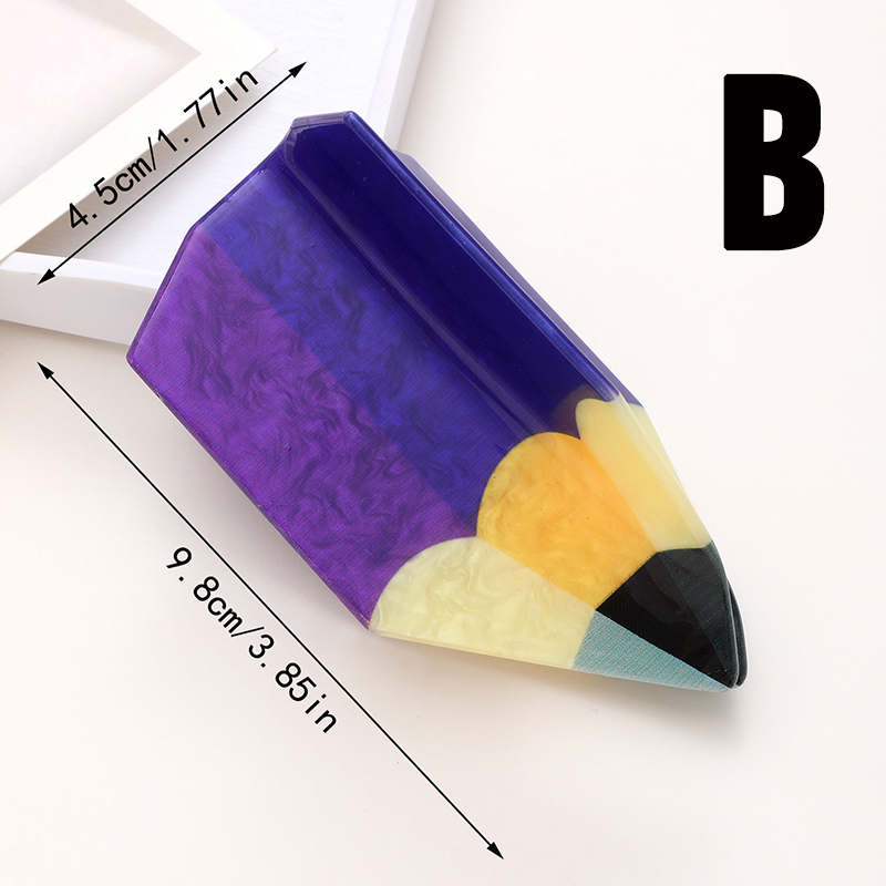 Pencil Triangle Ruler Hair Clips