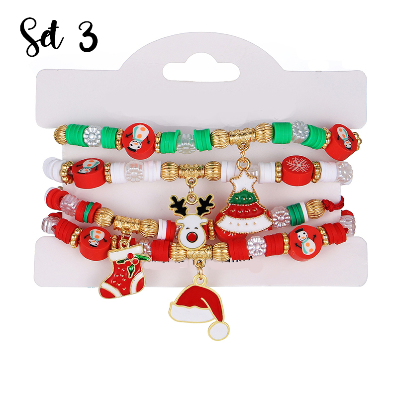Christmas Santa Claus Snowman Metal Bracelet