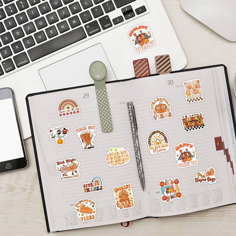 Groovy Thanksgiving 60 PCS Teacher Stickers Pack