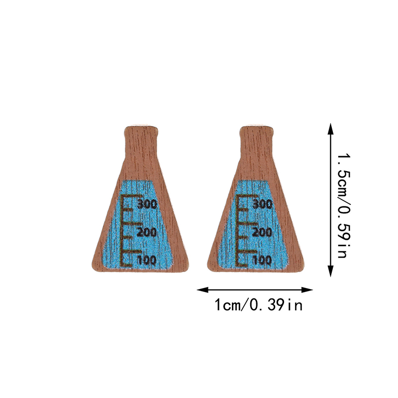 Cute Smiley Apple Drawing Board Wooden Earrings