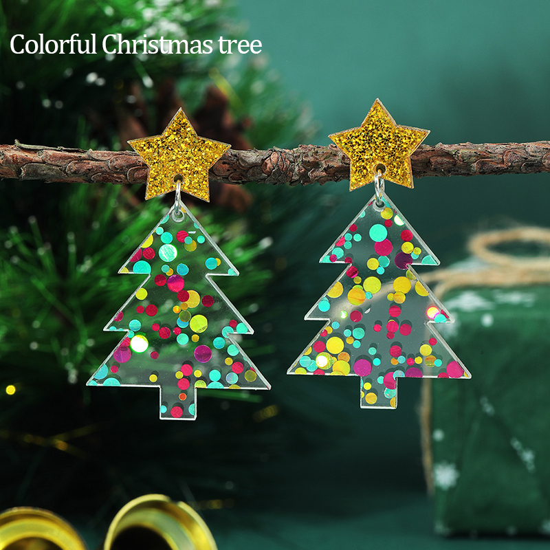 Christmas Tree Teacher Acrylic Earrings