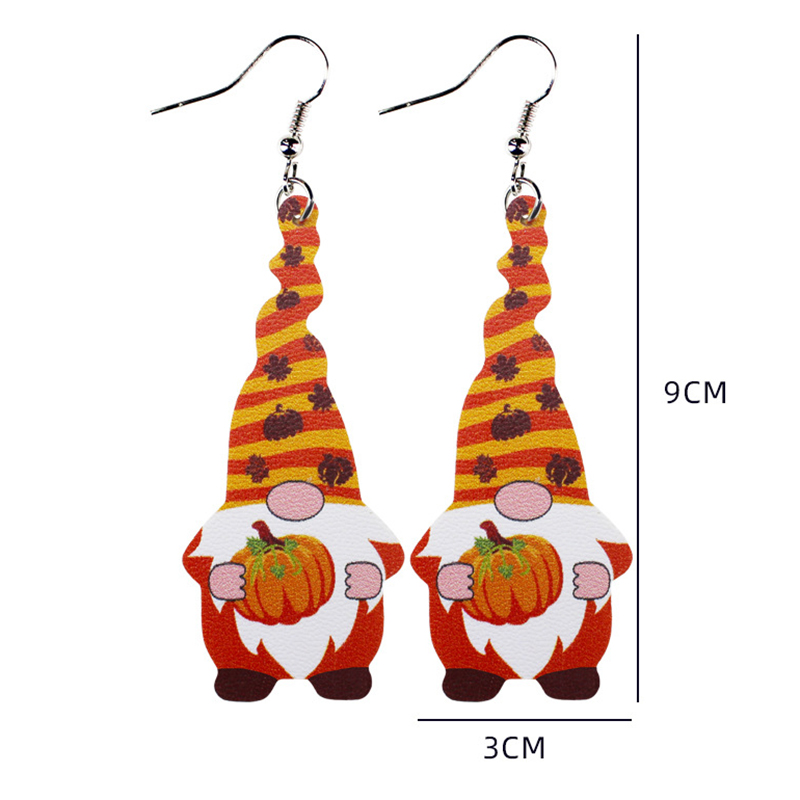 Halloween Thanksgiving Dwarf Leather Earrings