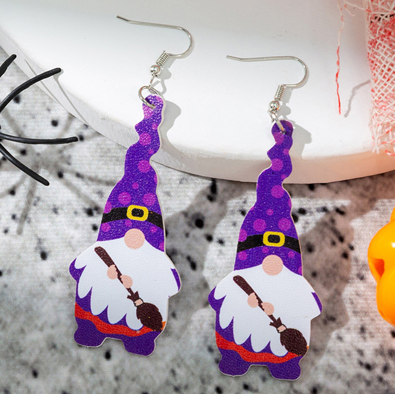 Halloween Thanksgiving Dwarf Leather Earrings