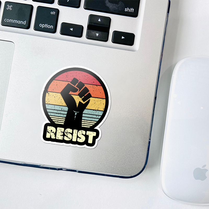 Resist Retro Teacher Stickers