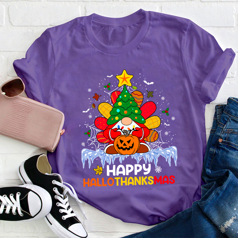 Happy Hallothanksmas Teacher T-Shirt