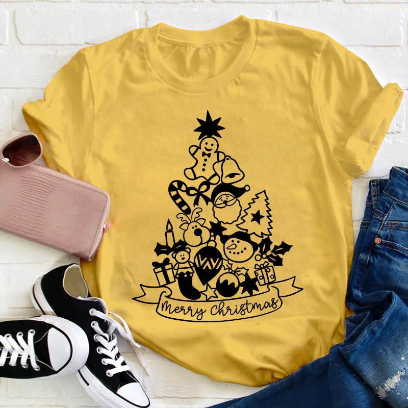 Cute Christmas Tree Teacher T-Shirt