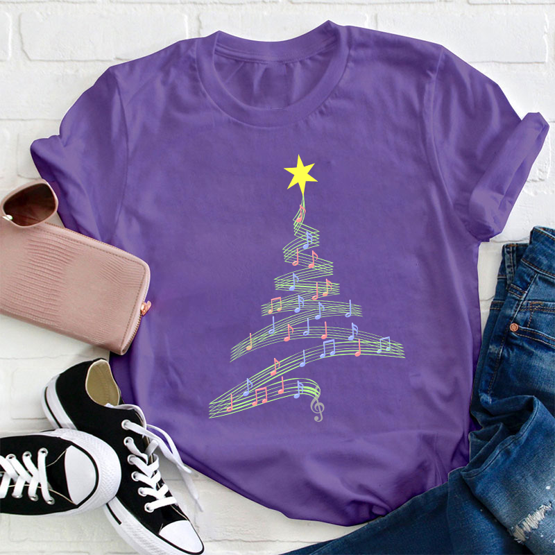 Note Christmas Tree Teacher T-Shirt