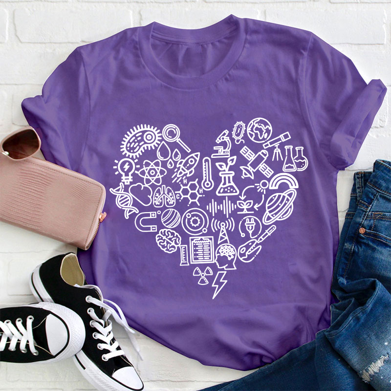 Science Heart Teacher T-Shirt